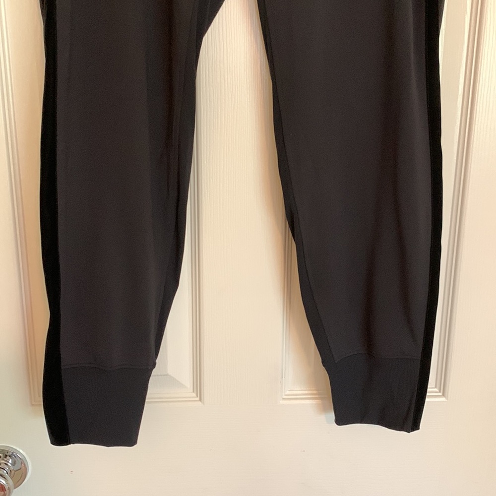 Athleta Venice Black Velvet Striped Pant sz M - Picture 6 of 16